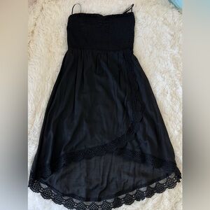 Volcom Women's Black Strapless Summer Dress Lace Trim Size: L NWT